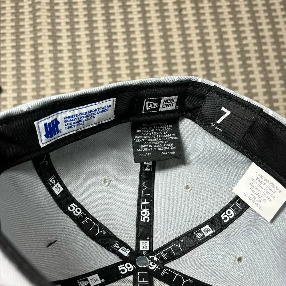 New Era x Undefeated Gray Polka Dotted Fitted Hat‎ Men’s Sz 7 New